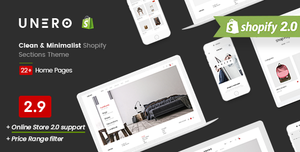 Unero-干净和简约的Shopify部分主题