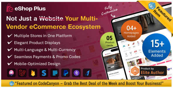 eShop Plus – Multi Vendor eCommerce, Multi Module Website in Laravel