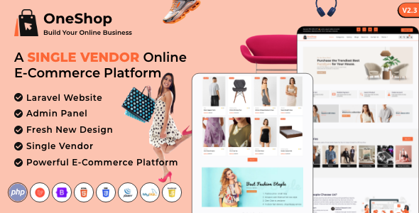 OneShop – 单一供应商在线电子商务 Laravel 网站平台