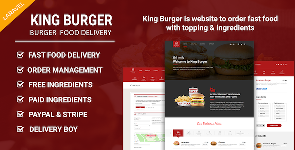 King Burger – 餐厅订餐网站，提供 Laravel 的食材