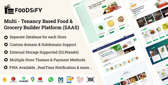 FOODSIFY – 基于多租户的食品、杂货和电子商务构建平台 (SAAS)