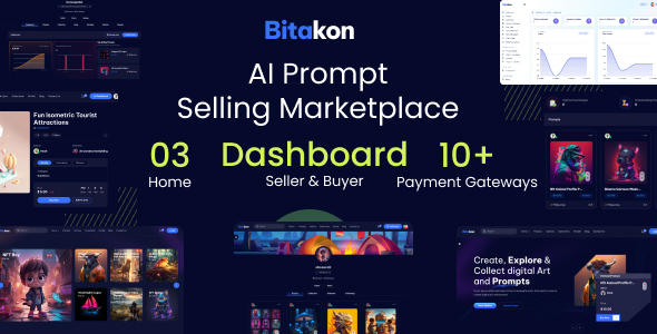 Bitakon – AI 提示买卖市场(多卖家)