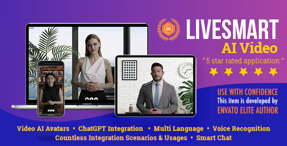 LiveSmart AI Video – 带有 ChatGPT 的智能视频头像 |SaaS