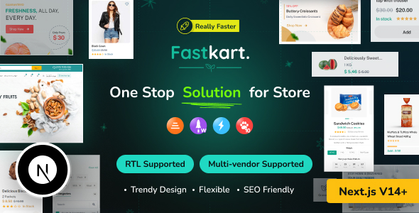 Fastkart – Single or Multivendor Ecommerce with React Next JS Laravel REST API