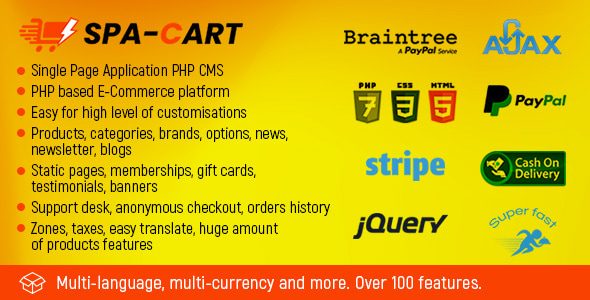 PHP SPA CMS – Single Page Application – SPA-Cart. Fully featured eCommerce CMS platform. Super fast.