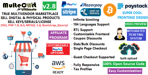 MulteCart Ultimate Ecommerce – 数字多供应商市场在线商店 – eShop CMS