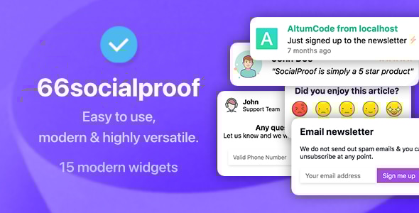 66socialproof – 社交证明和 FOMO 小部件通知 （SAAS）