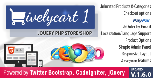 LivelyCart light – 一个 jQuery PHP – Codeigniter Store / 商店 |购物车