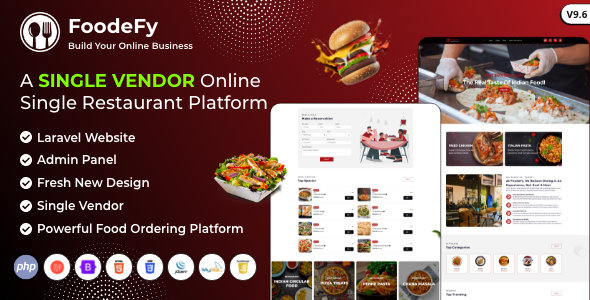 Foodefy – 单一餐厅在线订餐 Laravel 网站平台