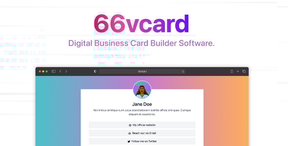 66vcard – Digital Business Card Builder (SAAS)