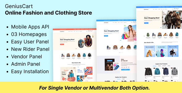GeniusCart – Online Fashion and Clothing eCommerce Store