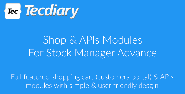 Shop (Shopping Cart) APIs Modules for Stock Manager Advance