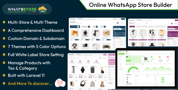 WhatsStore SaaS – 在线 WhatsApp 商店构建器