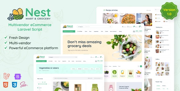 Nest – Multivendor Organic Grocery Laravel eCommerce