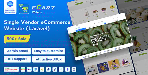 eCart Web- 带有 Laravel 的电子商务商店网站
