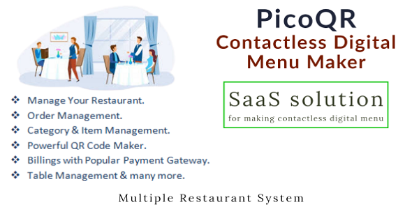 PicoQR – （SaaS） 非接触式数字餐厅 QR 菜单制作工具