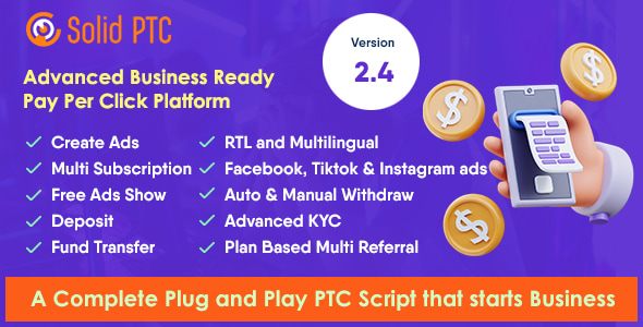 Solid PTC – 高级按点击付费平台