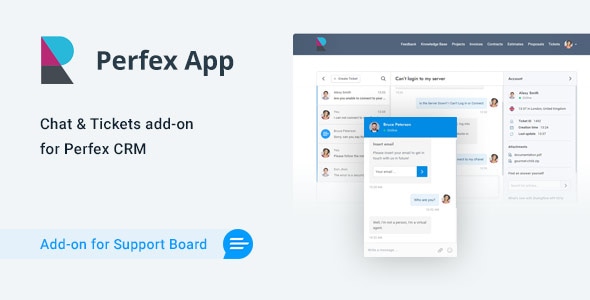 支持委员会的 Perfex CRM 聊天和票证应用程序