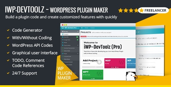 iWP-DevToolz （Pro） – WordPress 插件制作器 + 代码生成器
