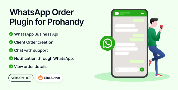 适用于 Prohandy 的 WhatsApp 订单插件 – 按需杂工和家庭服务提供商市场