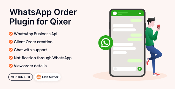 Qixer 的 WhatsApp 订单插件 – 多供应商按需杂工服务市场