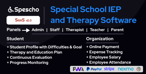 Spescho – 特殊学校 IEP 和治疗软件