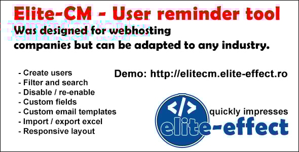 Elite-CM – User reminder tool (v.2.1)