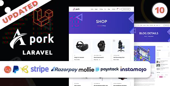 Apork – SEO、URL 缩短器、vCard Builder、电子商务和产品登陆业务 CMS