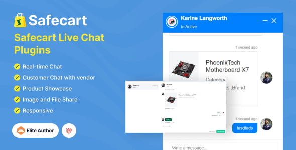 实时聊天插件 – Safecart 多供应商 Laravel 电子商务平台