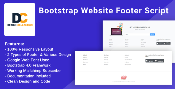 Bootstrap 网站页脚脚本