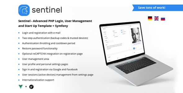 Sentinel – 带有登录名、用户和角色的高级 PHP 应用程序模板 + Symfony