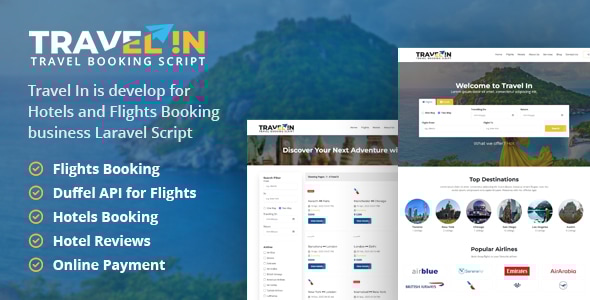 Travelin – 酒店和机票预订 Laravel Script