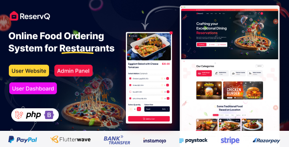 Reservq – 餐厅在线订餐系统 Laravel 脚本