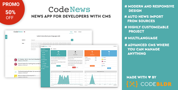 代码新闻 – 面向使用 CMS 开发人员的新闻 Web 应用程序