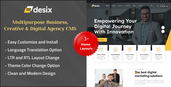 Desix – 多用途业务、创意和数字代理 CMS
