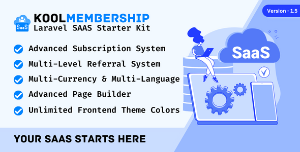KoolMembership – 带有 CRUD 生成器的高级 Laravel SAAS 入门套件