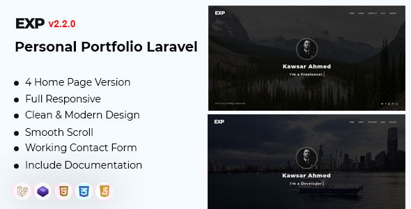 EXP – 个人投资组合 Laravel