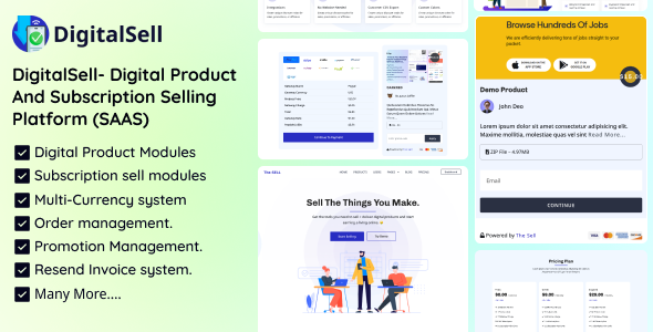 DigitalSell- 数字产品和订阅销售平台 (SAAS)