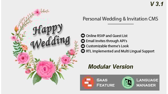 Happy Wedding – 个人婚礼和邀请函 CMS