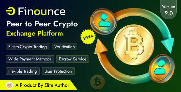 Finounce – 点对点 （P2P） 加密货币交易市场 PWA 脚本