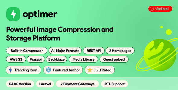 Optimer – 高级图像压缩 + 云存储平台 |SAAS 系统 |PHP 的