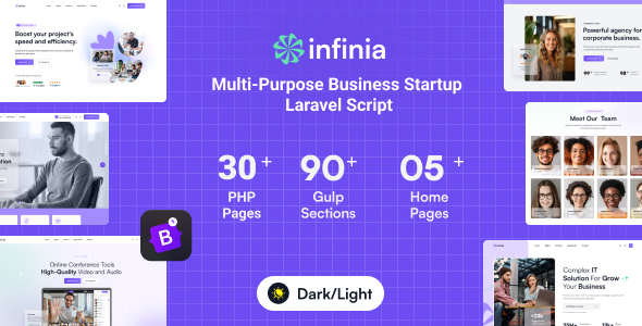 Infinia – 多用途商业咨询初创公司 Laravel 脚本