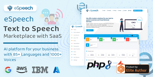 eSpeech – 带有 SaaS 的 AI 文本转语音市场