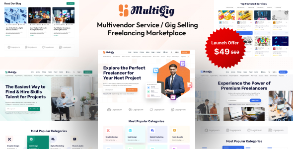 MultiGig – 服务/零工销售自由职业者市场(基于订阅)