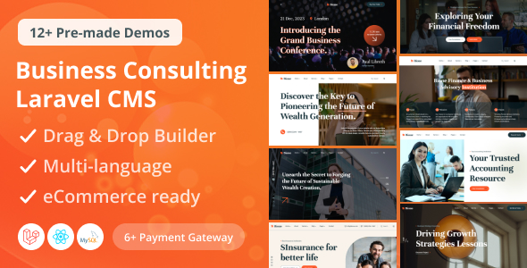 Bione – 带有实时页面构建器的商业咨询 Laravel CMS