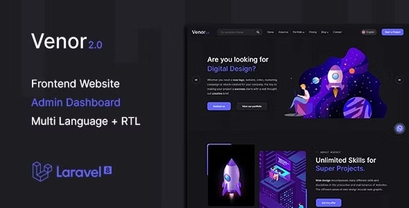 Venor – 多用途网站 CMS 和创意机构管理系统