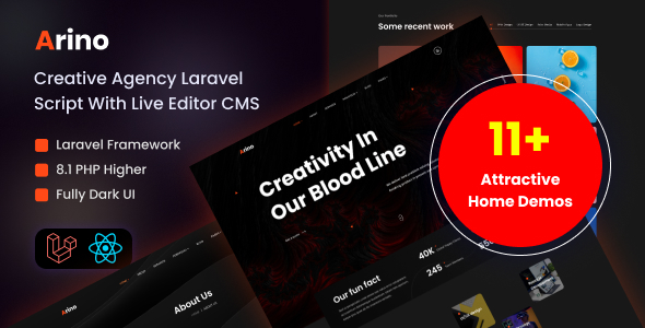 Arino – 创意机构 Laravel 脚本与实时编辑器 CMS