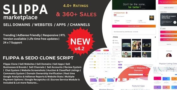 Slippa – 域名、网站、应用程序和社交媒体市场 PHP 脚本