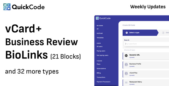 QR 码生成器 BioLinks vCard SaaS