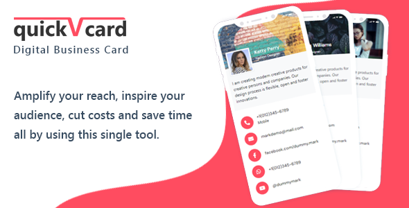 Vcard SaaS – 数字名片制作工具 – Laravel Vcard Builder – QuickVcard SaaS